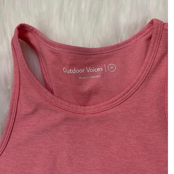 Outdoor Voices Pink High Neck Racerback Back Athena Crop Top Medium - Picture 2 of 6